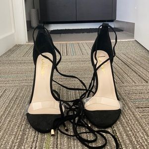 Black Lace-up Heels